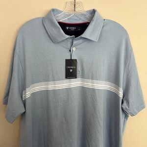 NWT Daniel Cremieux Polo Men's XL striped light blue white polo